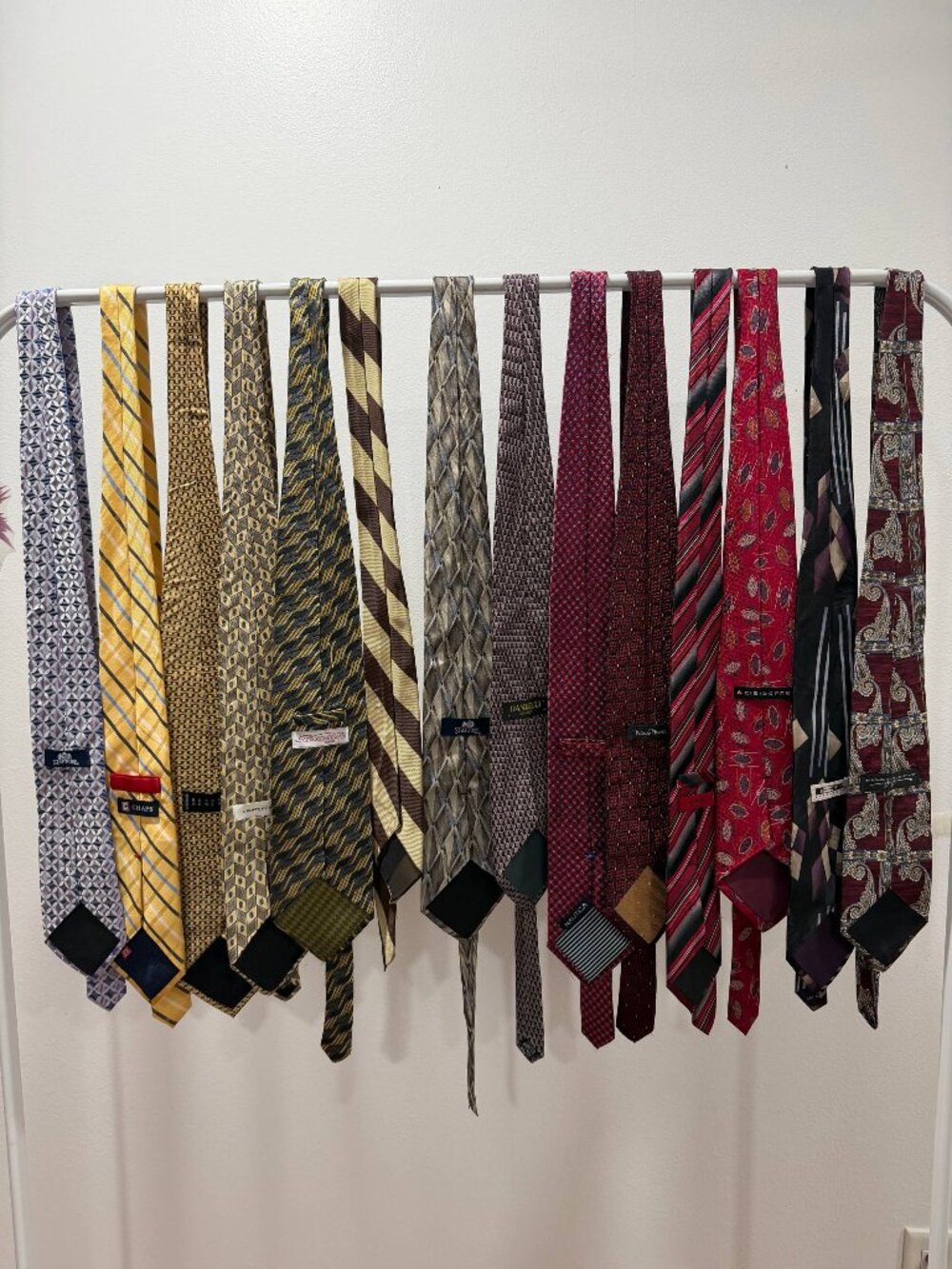Men's Designer Silk Neckties Lot of 14 Executive Woven Stripes Paisley Assorted